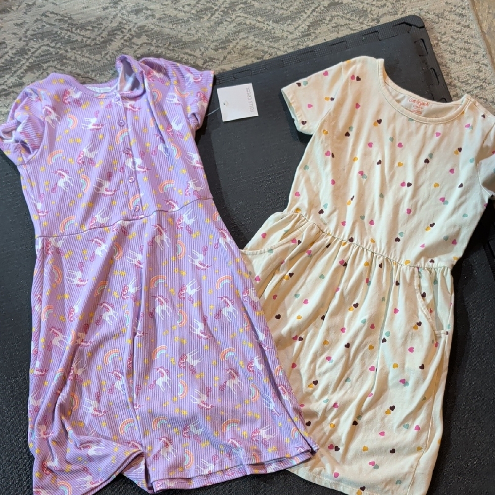 Set Of 2 Dresses. Unicorns NWT Hearts nwot 10/12